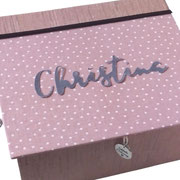 Schmuckaufbewahrungsbox rose´ Leinen und  sand Leinen personalisierbar  Gr. S / M / L / XXL - Luxus  Gr. S / M / L / XXL