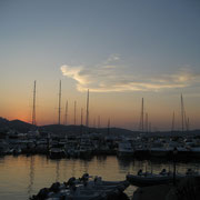 le barche a Porto Rotondo al tramonto