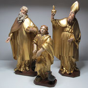 statuettes du maître-autel, bois doré polychrome, 35 cm