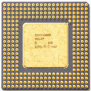 Intel Pentium 60 MHz ceramic with "PROCESSOR" printing (1). This processor doesn't have the Pentium FDIV-Bug