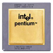Intel Pentium 60 MHz without "PROCESSOR" printing (2). SX974. This processor doesn't have the Pentium FDIV-Bug