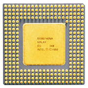 Intel Pentium 60 MHz with "PROCESSOR" printing (1). SX835. This processor has the Pentium FDIV-Bug