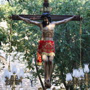 El Stmo. Cristo saliendo de su ermita.