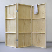 "Paravent",  Inkjet, Papier, Holz, T-Shirt, 150 x 50 x 145 cm, 2020