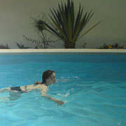 Swimming-pool. Óleo sobre madera / Oil on table, 120 x 120 cm. 2011
