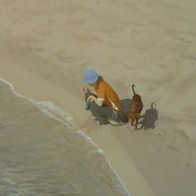 Dia de playa. Óleo sobre madera / Oil on table, 30 x 30 cm, 2008