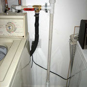 洗濯機から排水溝／植物へ切り替えるバルブ