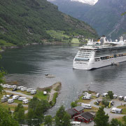 Geiranger - Le camping au bord du fjord -