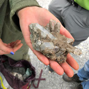 Bergkristallgruppe - Safiental 2018 - 12cm - Janis Diehl (vor der Reinigung)