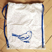 Rucksack Sternchen mit Vogel dunkelblau