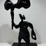 SETCH -"Je m'en vais" - 38X24X8cm - Bronze, patine noire 1/8 ex - Galerie Gabel, Biot