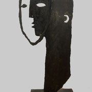 SETCH, H: 80cm, sculpture en acier découpé patiné. Pièce unique Galerie Gabel, Biot