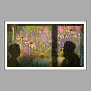 Blumen vorm Fenster, varnished newspaper, 10,9 x 19,0 cm, 2026