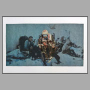 Raiffeisen, varnished newspaper, 10,1 x 18,4 cm, 2026