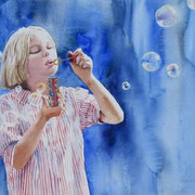 Freude pur. Aquarell. Erhältlich