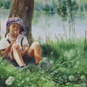 Hannes im Glück. Aquarell (2025). Erhältlich
