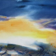 Mitten in der Finsternis scheint das Licht. Aquarell (2021). Erhältlich