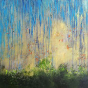 Die mit Tränen säen, werden mit Freuden ernten. Öl auf Leinwand. (2021). 100 cm x 100 cm. Privatbesitz