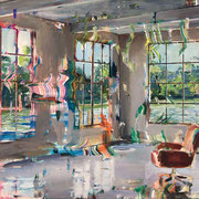 dénesh ghyczy, "river", 2024, 115 x 160 cm, oil & acrylic on canvas – erlas galerie