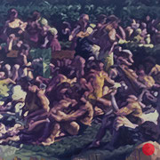 adam bota, "hundstage", 2022, 110 x 140 cm, oil on canvas – erlas galerie