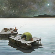 art work,"Silence night”,oil on panel,727×606(mm),by Taichi Hara 2017