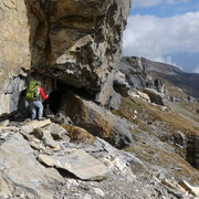 Passaggio chiave tra la bretella di roccia per il versante dello Schwarzhorn