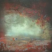 Die Geschichte eines mikronesischen Sandkorns Öl und Acryl auf Leinwand 150 x 150 cm, 2014