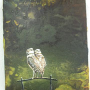 Hühniken und Hähniken Öl und Acryl auf Leinwand 30 x 24 cm, 2014