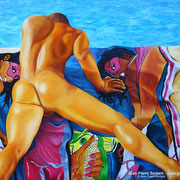 "Sous le Soleil exactement" - Huile sur toile 100x80 (Titre emprunté à Serge Gainsbourg)
