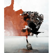 Titel: Esperanza (Hoffnung)  Nachricht vom 11 Februar 2015. Horror in Lampedusa. 200 Menschen sterben. Technik: Fotografie, Collage, Digital Painting.