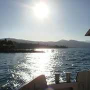 Am frühen Morgen auf dem Schiff von Lausanne nach Evian