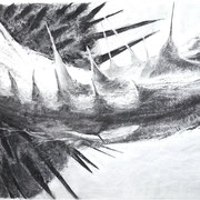 Eselsdistel 1, 42x59 cm, Zeichnung Kohle auf Palpier, 2022