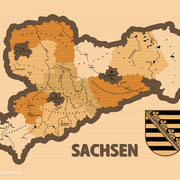 Bundesland 'Sachsen'  (Ansicht als Vektorgrafik)