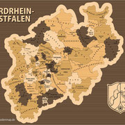 Bundesland 'Nordrhein-Westfalen' (Ansicht als Vektorgrafik)