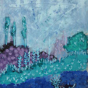 Wandbild "Blaues Land" - 60x80x4,5 cm 