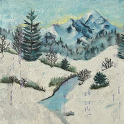 Berglandschaft in Acrylmischtechnik