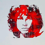 "JIM MORRISON", Linolschnitt, Foto: Angelika Reiter