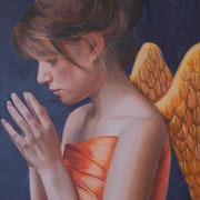 "Weihnachtsengel 2022", 50 x 70 cm, Öl auf Leinwand_von Anette Krahnke-Höner, Foto: Anette Krahnke-Höner