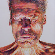 Joe Hanisch, SELBST „Oh nein!“, 2005, 100 x 150 cm, Kugelschreiber farbig, Buntstifte, Foto: Joe Hanisch