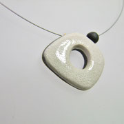 collier céramique raku blanc