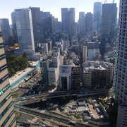 東京のホテルの部屋の窓から冬めく赤坂見附の街が見えました。　　　　・冬めける赤坂の街ホテルより(和良)　　