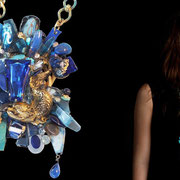 Michèle Jarry des Loges, Collection ' Bleu Lapis' Pectoral Necklace: Triton Bracelet: Anubis
