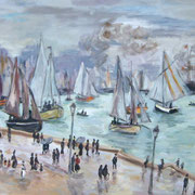 Nach Monet   2009;  Gouache auf leinwand;  ca. 65x45 cm  Privatbesitz