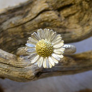 Silberring "Gänseblümchen" mit Goldbelötung