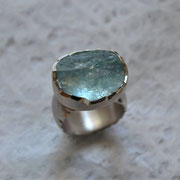 Silberring mit Aquamarin (auf Lager)