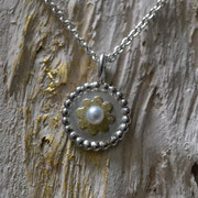 Silberanhänger mit Gold und Perle