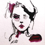 Portrait, small size, water colour on paper