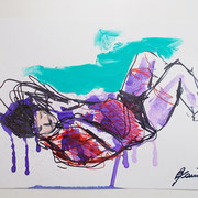 Drawing, A4, permanent marker and acrylic on paper
