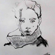 Portrait, 22 x 18 cm, monolith pencil on paper
