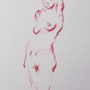 Nude, red pencil